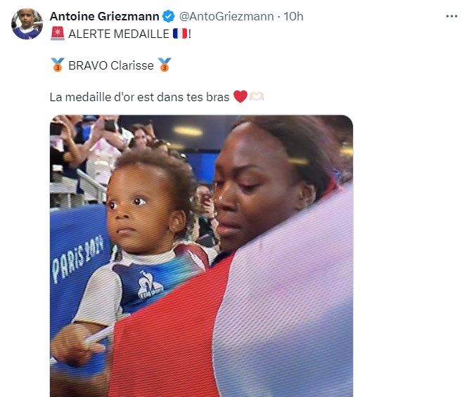 😂全程跟踪奥运会？格列兹曼接连观看法国游泳、马术、橄榄球等多项比赛